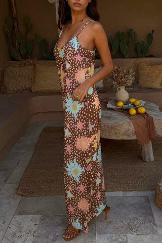 Polka Dot Floral Casual Midi Dress