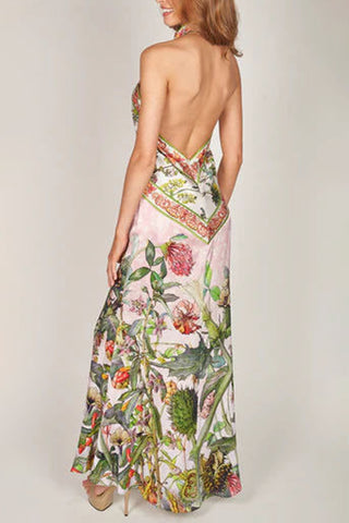 Halter Floral Vacation Dress