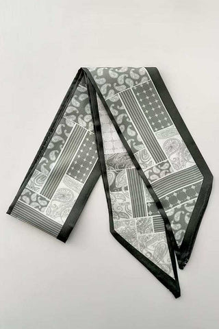 Assorted Print Satin Finish Skinny Scarf