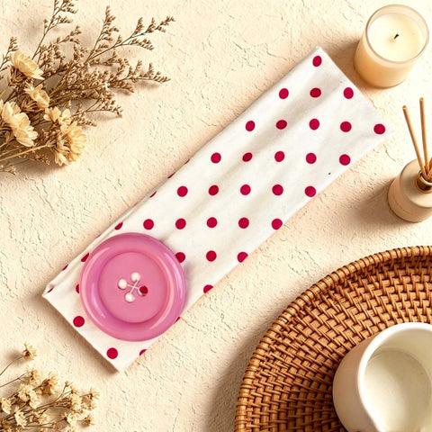 Button Accent Polka Dot Headband
