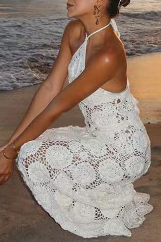 Crochet Halter Maxi Dress