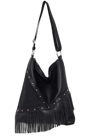 Fringe Accented Sling Bag