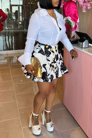 Floral Button-Front Mini Dress