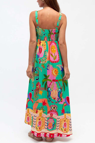Vibrant Print Maxi Dress