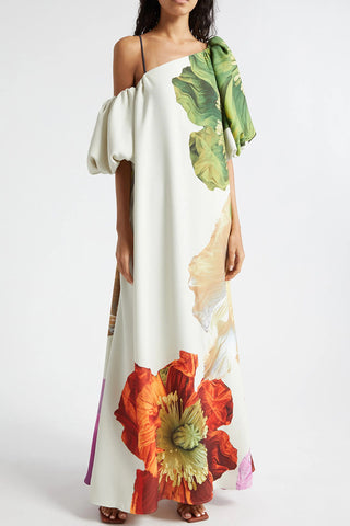 Artistic Floral Print Casual Dress