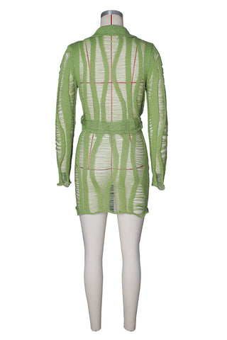 Button-Front Lace Skirt Set