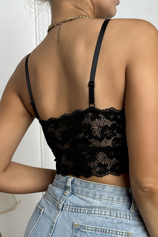 Lace Trim Cropped Tank Top