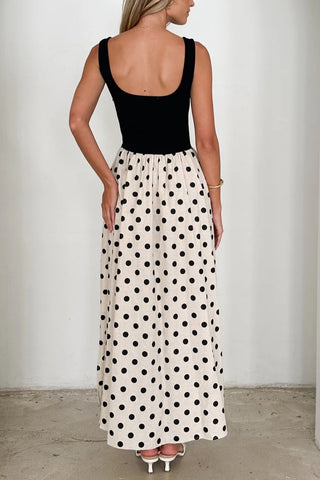 Polka Dot Patchwork Midi Dress