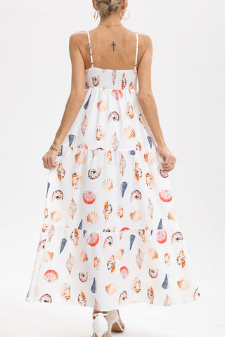 Shell-Print Vacation Maxi Dress