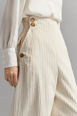 High-Waisted Wide-Leg Casual Pants