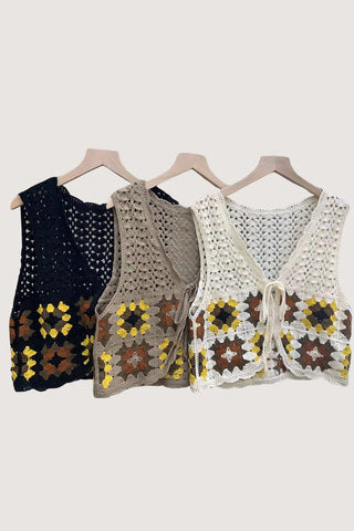 Crochet Patterned Vintage Vest