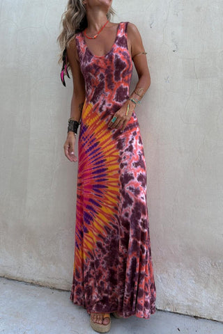 Tie-Dye Maxi Casual Dress