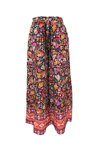 Floral Wide-Leg Casual Pants