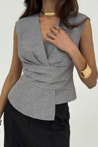 Draped V-Neck Tank Top