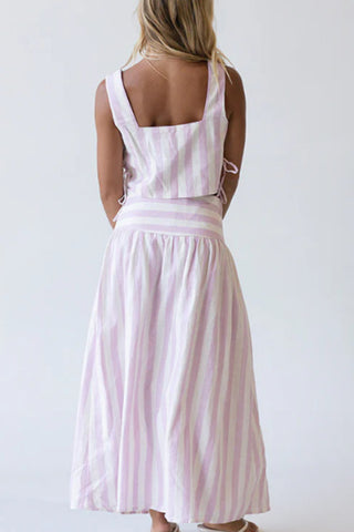 Striped Two-Piece Skirt Set