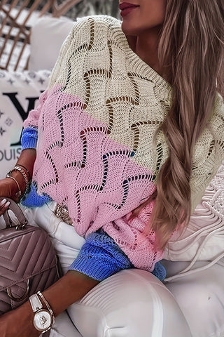 Stylish Knit Patterned Pullover