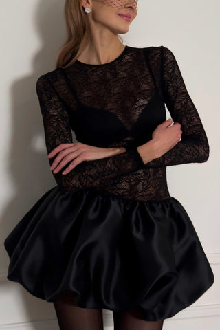 Lace Long Sleeve Bubble Dress