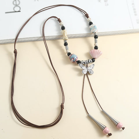 Vintage Beaded Pendant Necklace