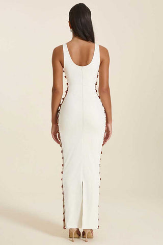 Square Neck Side-Cutout Maxi Dress