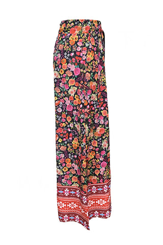 Floral Wide-Leg Casual Pants