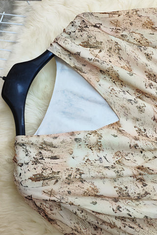 V-Neck Floral Ruffle Dress