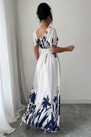 Floral Print Puff Sleeve Dress