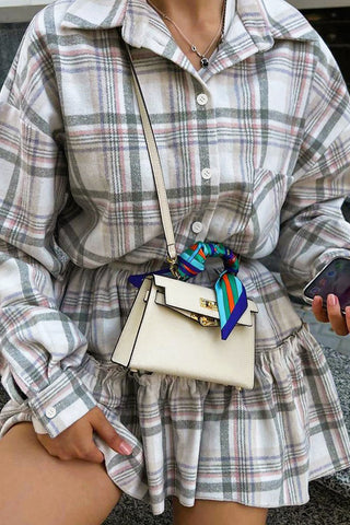 Plaid Skirt Set with Flowy Silhouette