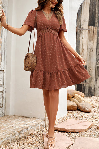 Flowy Casual Dress with V-Neck