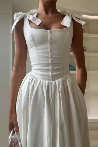 Button-Front Casual Midi Dress