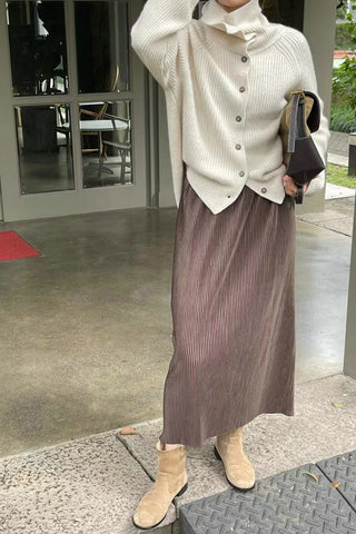 High-Neck Button Cardigan