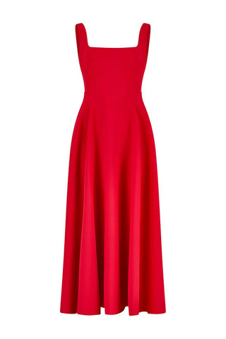 Square-Neck Midi Dress