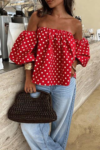 Off-Shoulder Polka Dot Top