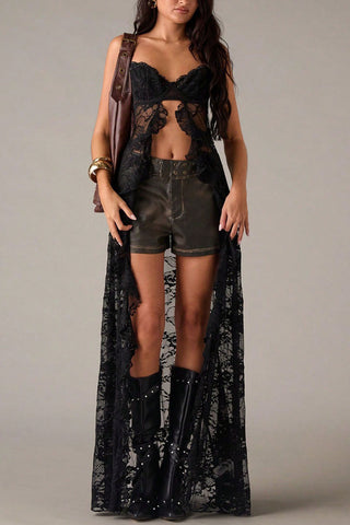 Lace Sweetheart Cutout Maxi Tank