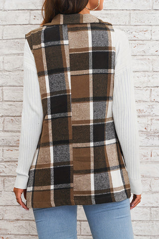 Buttoned Plaid Vest for Versatile Styling