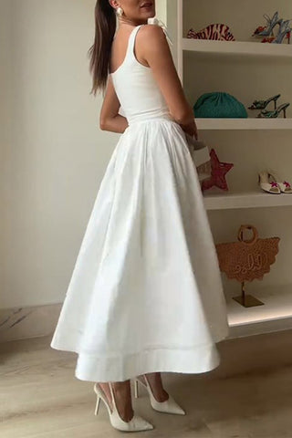 Button-Front Casual Midi Dress