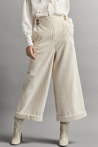 High-Waisted Wide-Leg Casual Pants