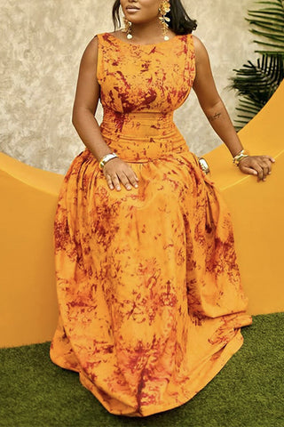 Elegant Patterned Maxi Dress