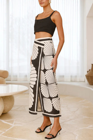 Geometric Print Maxi Skirt