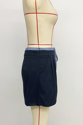Drawstring Waist Mini Skirt