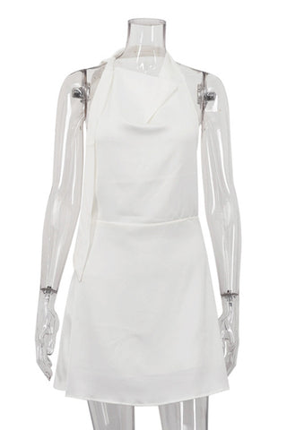 Tie-Neck Halter Casual Dress