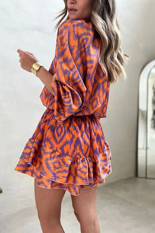 Vibrant Patterned Flowy Casual Dress