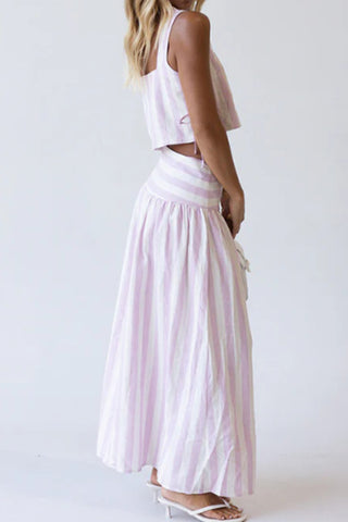 Striped Two-Piece Skirt Set