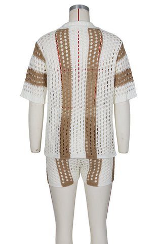 Stylish Short Set with Buttoned Top