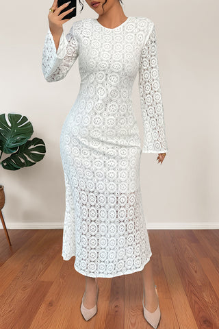 Elegant Lace Long Sleeve Casual Dress