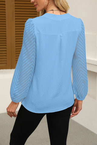 V-Neck Long Sleeve Blouse