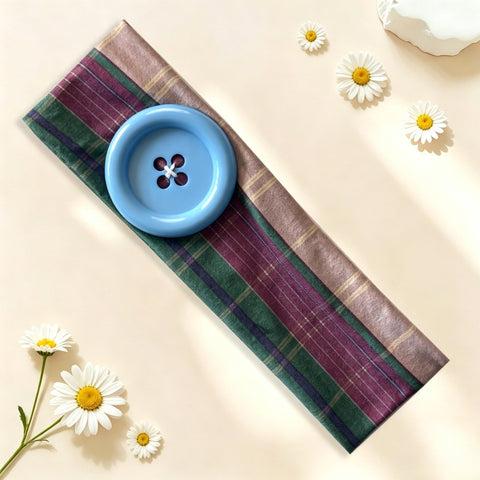 Plaid Button Headband