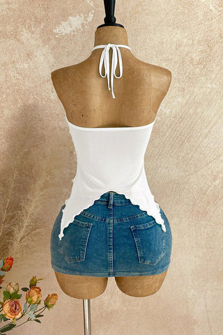 Halter Neck Draped Tank Top