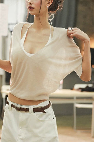 V-Neck Relaxed-Fit Blouse