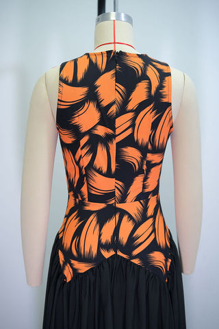 Halter Neck Maxi Dress with Flowing Skirt