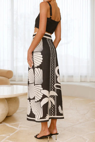Geometric Print Maxi Skirt